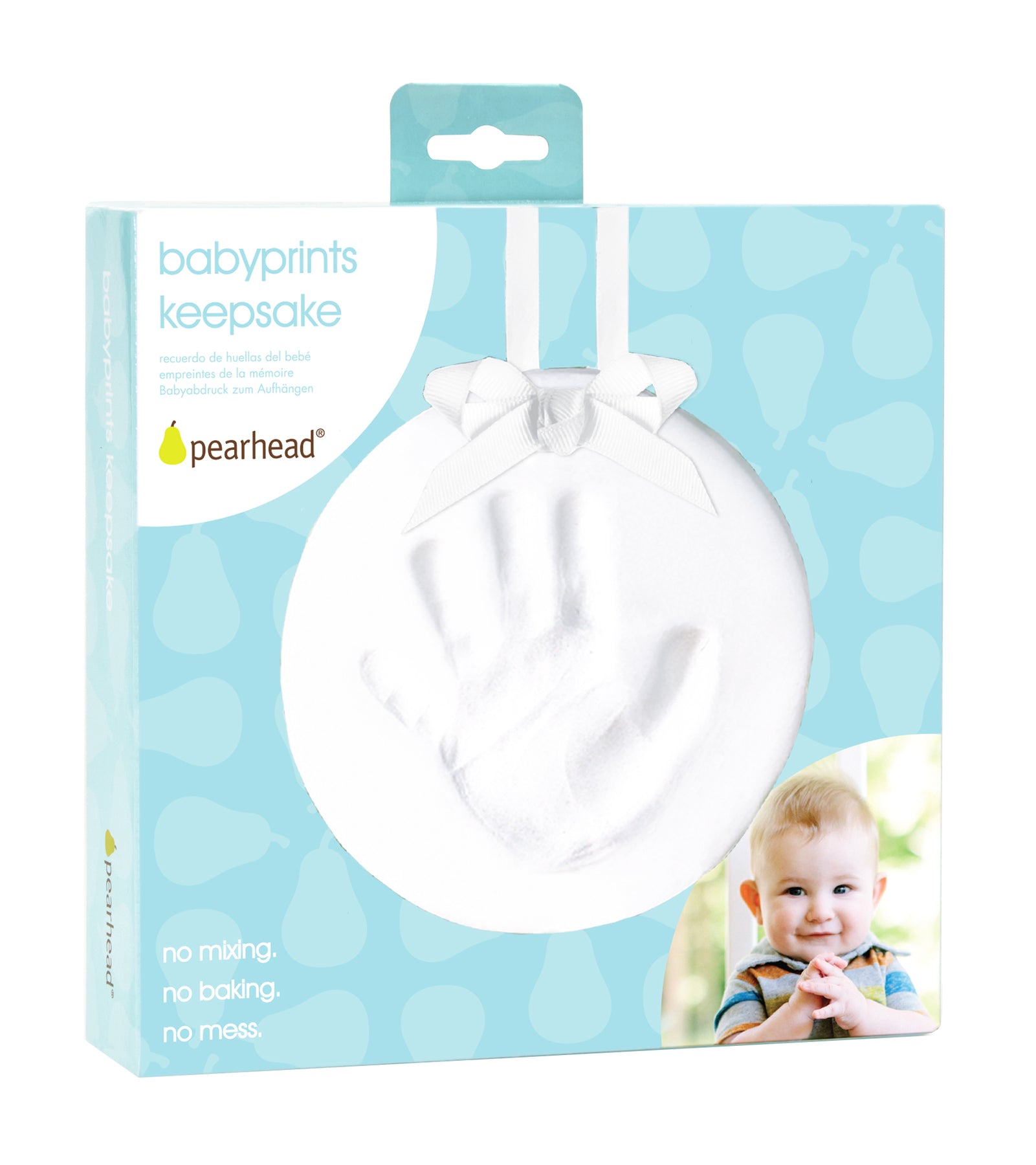 Pearhead Babyprints clay Keepsake Frame, Newborn Baby Handprint Kit, New  Parents gift, White